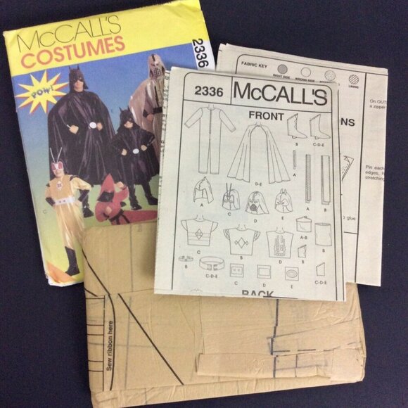 McCalls 2336 Super Hero & Ninja Costumes Sewing Pattern Size 10/12 For Children - Picture 3 of 3